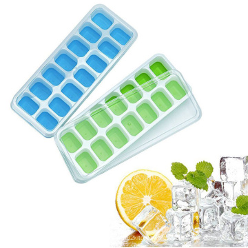 Flexible Silicone Ice Cube Tray with Spill-Resistant Removable Lid